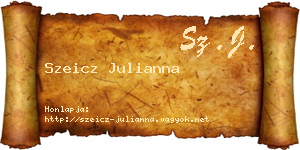 Szeicz Julianna névjegykártya